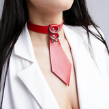 Women's Fetish Choker with Tie / Sexy Faux Leather Collar / BDSM Neck Accessories - EVE's SECRETS