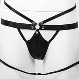 Women's Fetish Set / Hollow Out Bra Top with G-String Thong Briefs and Wrist Cuffs Underwear - EVE's SECRETS