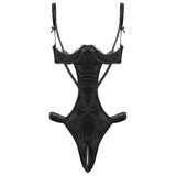 Body en dentelle florale pour femme avec dos en T et lingerie érotique pour femme