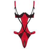 Women's Floral Lace Open Cup T-Back Bodysuit / Erotic Lingerie Nightwear for Lady - EVE's SECRETS