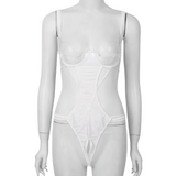 Women's Floral Lace Open Cup T-Back Bodysuit / Erotic Lingerie Nightwear for Lady - EVE's SECRETS