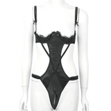 Women's Floral Lace Open Cup T-Back Bodysuit / Erotic Lingerie Nightwear for Lady - EVE's SECRETS