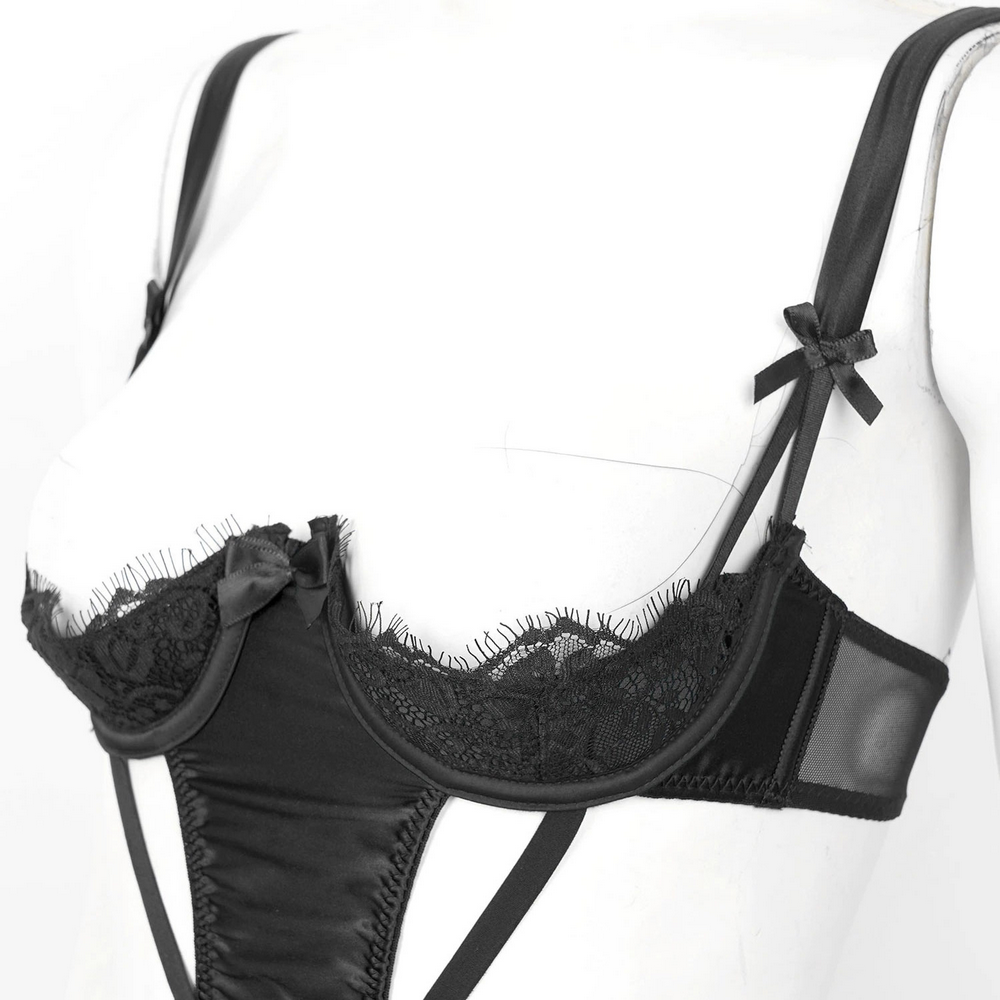 Women's Floral Lace Open Cup T-Back Bodysuit / Erotic Lingerie Nightwear for Lady - EVE's SECRETS