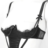 Women's Floral Lace Open Cup T-Back Bodysuit / Erotic Lingerie Nightwear for Lady - EVE's SECRETS