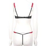 Women's Floral Lace Open Cup T-Back Bodysuit / Erotic Lingerie Nightwear for Lady - EVE's SECRETS