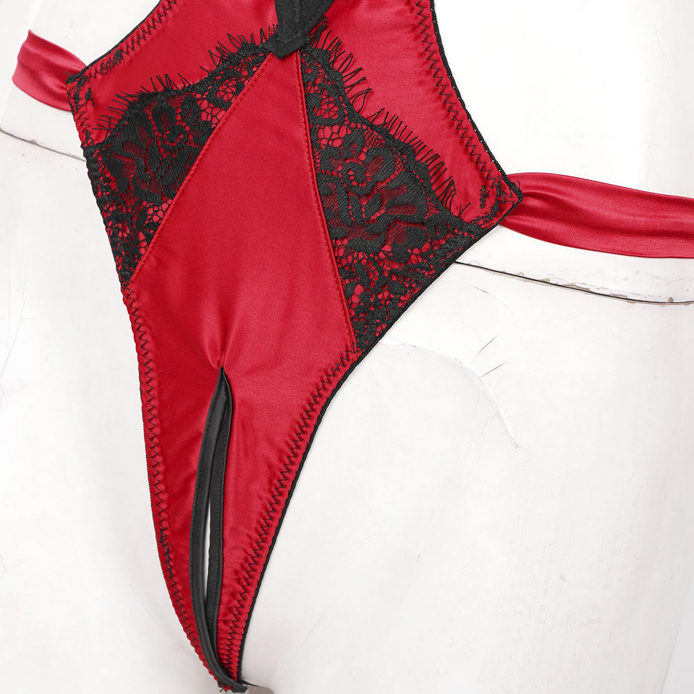 Women's Floral Lace Open Cup T-Back Bodysuit / Erotic Lingerie Nightwear for Lady - EVE's SECRETS