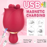 Women's Flowers Style Clitoral Vibrator / Female Silicone Massager with Rotating Heads - EVE's SECRETS