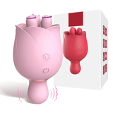 Women's Flowers Style Clitoral Vibrator / Female Silicone Massager with Rotating Heads - EVE's SECRETS