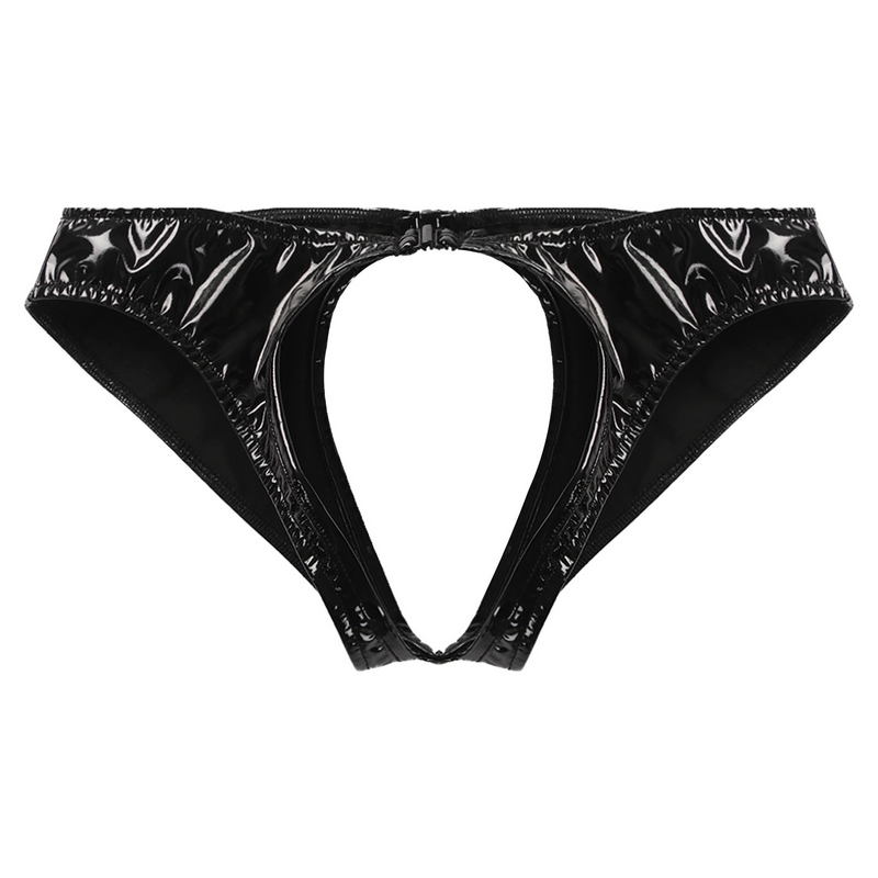 Women's Glossy Crotchless Open-Back Panties / Sexy Low-Rise Briefs / Erotic Underwear for Women - EVE's SECRETS