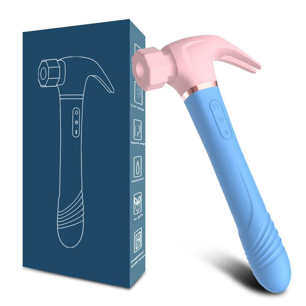 Women's Hammer Style Vibrator with Telescopic Handle / Female Clitoral Suction Masturbator - EVE's SECRETS