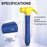 Women's Hammer Style Vibrator with Telescopic Handle / Female Clitoral Suction Masturbator - EVE's SECRETS