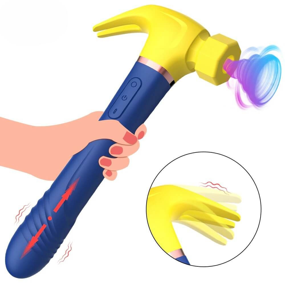 Women's Hammer Style Vibrator with Telescopic Handle / Female Clitoral Suction Masturbator - EVE's SECRETS