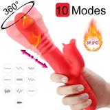 Women's Heating Dildo Vibrator / Adult Clitoris Telescopic Stimulator / Sex Toy Rabbit Vibrator - EVE's SECRETS