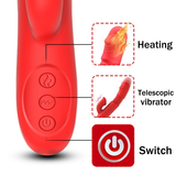 Women's Heating Dildo Vibrator / Adult Clitoris Telescopic Stimulator / Sex Toy Rabbit Vibrator - EVE's SECRETS