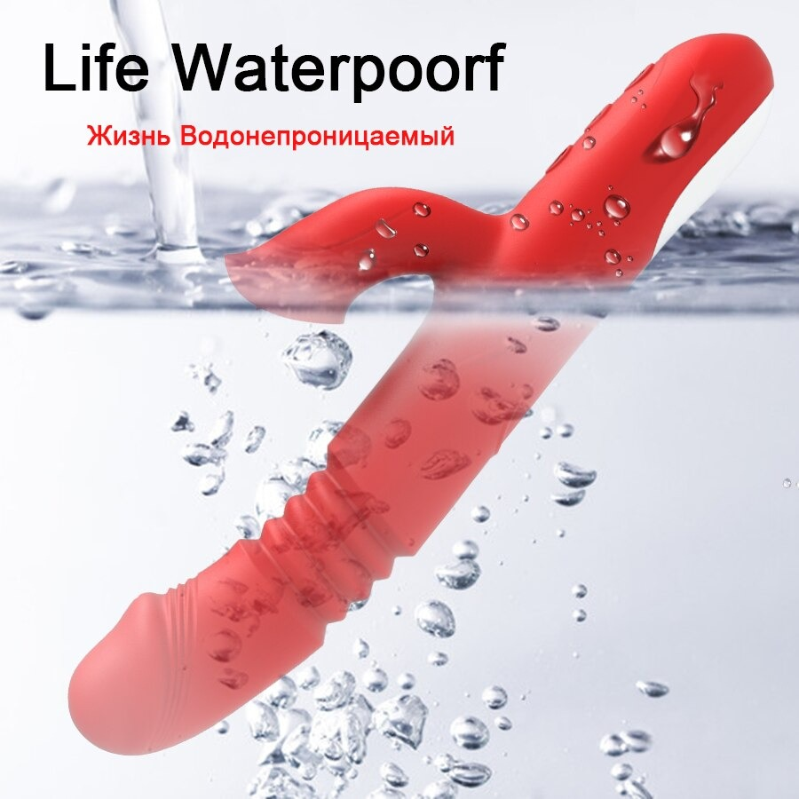 Women's Heating Dildo Vibrator / Adult Clitoris Telescopic Stimulator / Sex Toy Rabbit Vibrator - EVE's SECRETS