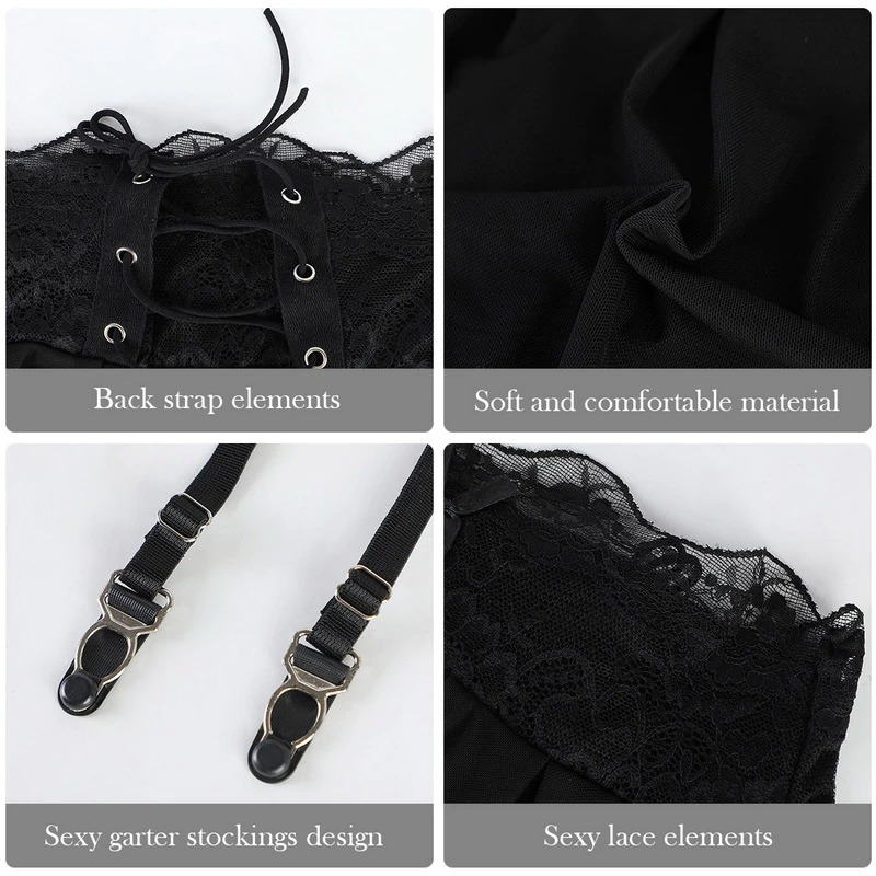Women's High Waist Mini Skirt / Sexy Lace Skirt with Adjustable Garters Suspender Belt - EVE's SECRETS