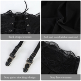 Women's High Waist Mini Skirt / Sexy Lace Skirt with Adjustable Garters Suspender Belt - EVE's SECRETS
