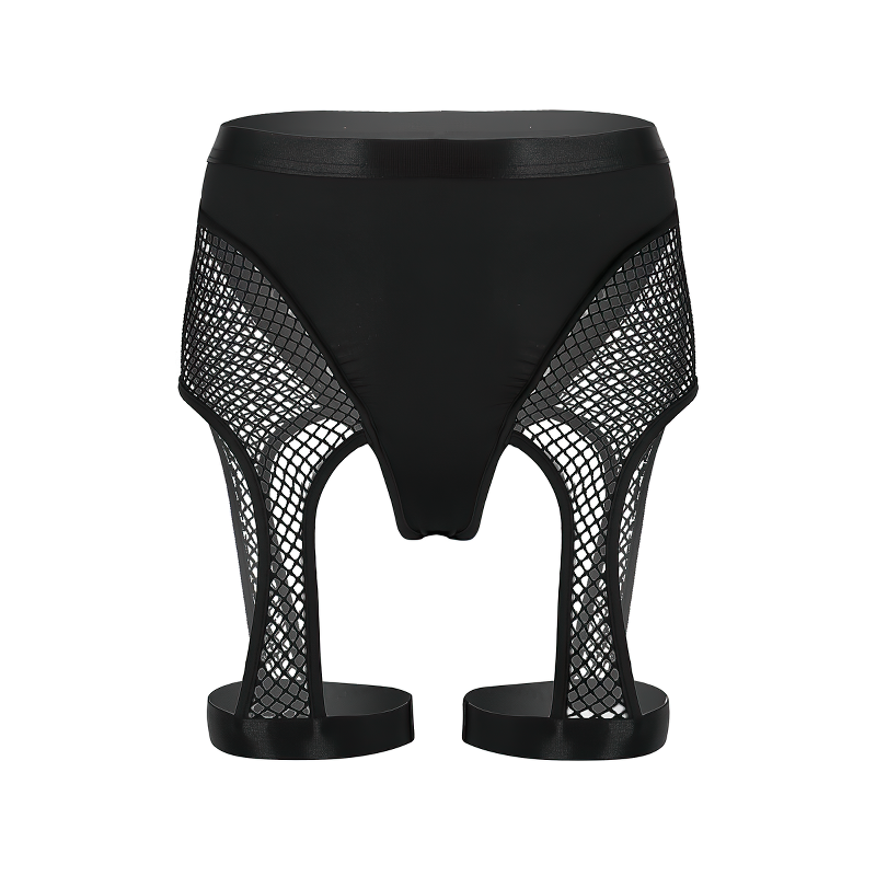 Women's High-Waisted See Through Panties / Fishnet Splice Cutout Legging Booty Shorts - EVE's SECRETS