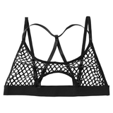 Women's Hollow Out Erotic Bra / Crop Top with Elastic Shoulder Straps Crisscross - EVE's SECRETS