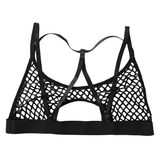 Women's Hollow Out Erotic Bra / Crop Top with Elastic Shoulder Straps Crisscross - EVE's SECRETS
