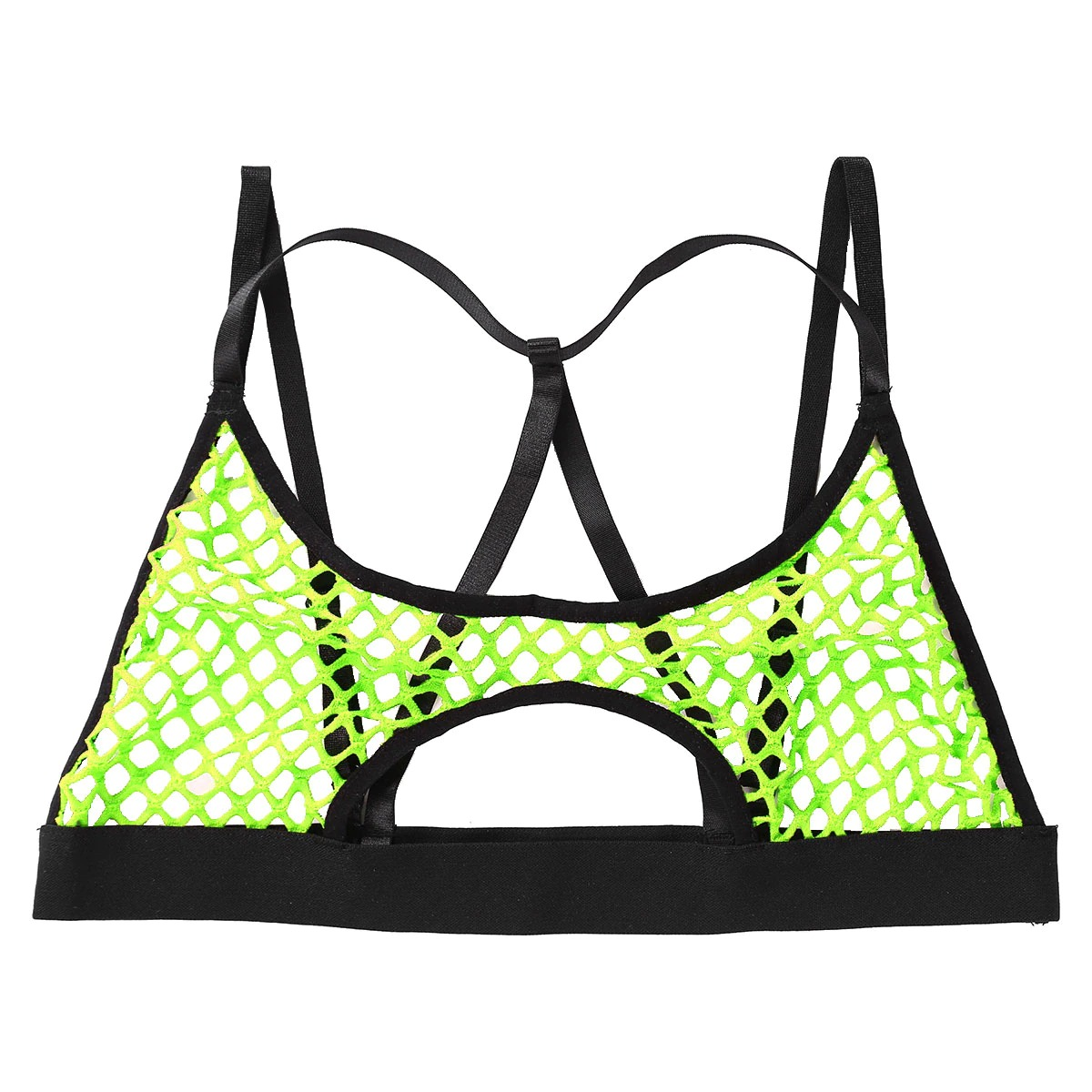 Women's Hollow Out Erotic Bra / Crop Top with Elastic Shoulder Straps Crisscross - EVE's SECRETS