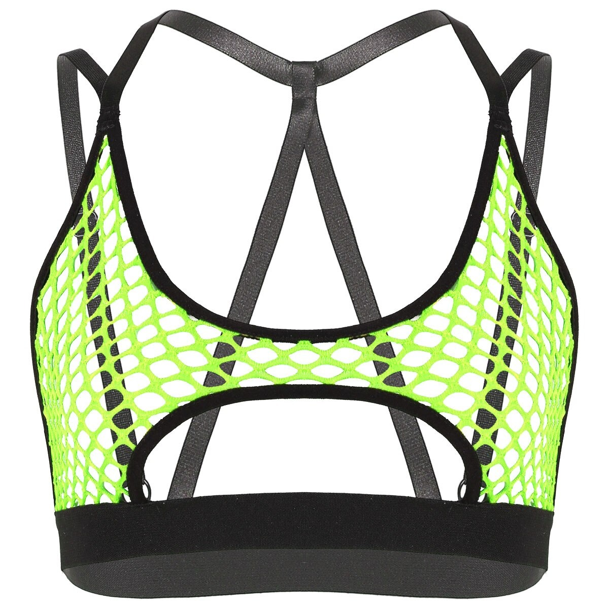 Women's Hollow Out Erotic Bra / Crop Top with Elastic Shoulder Straps Crisscross - EVE's SECRETS
