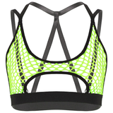 Women's Hollow Out Erotic Bra / Crop Top with Elastic Shoulder Straps Crisscross - EVE's SECRETS