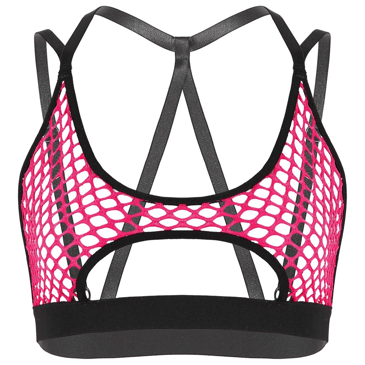 Women's Hollow Out Erotic Bra / Crop Top with Elastic Shoulder Straps Crisscross - EVE's SECRETS