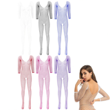 Ausgehöhlter Netz-Body für Damen / Damen-Bodystockings ohne Schritt / Stretch-Ganzkörperstrümpfe