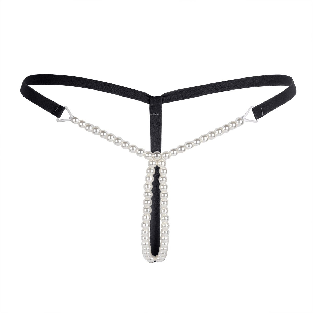Women's Hot Erotic Lingerie / Mini Bikini with Pearls / Seductive Open Crotch Panties - EVE's SECRETS