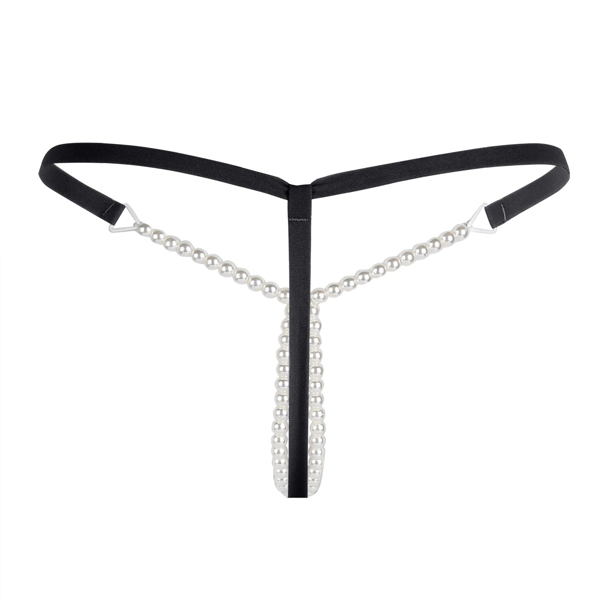 Women's Hot Erotic Lingerie / Mini Bikini with Pearls / Seductive Open Crotch Panties - EVE's SECRETS