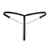 Women's Hot Erotic Lingerie / Mini Bikini with Pearls / Seductive Open Crotch Panties - EVE's SECRETS
