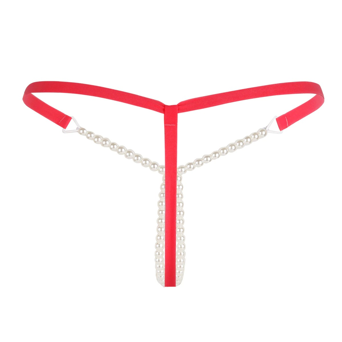 Women's Hot Erotic Lingerie / Mini Bikini with Pearls / Seductive Open Crotch Panties - EVE's SECRETS