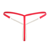 Women's Hot Erotic Lingerie / Mini Bikini with Pearls / Seductive Open Crotch Panties - EVE's SECRETS