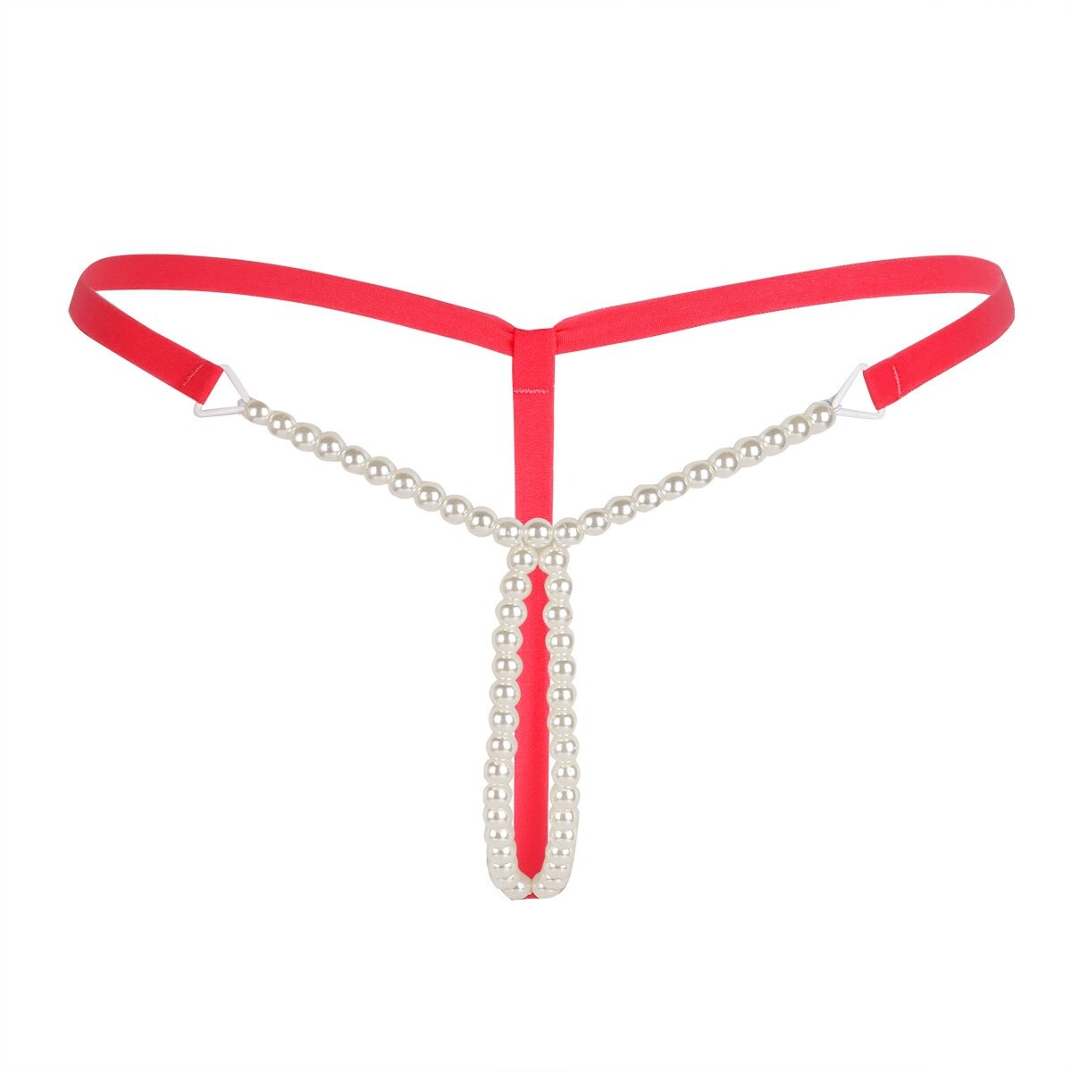 Women's Hot Erotic Lingerie / Mini Bikini with Pearls / Seductive Open Crotch Panties - EVE's SECRETS