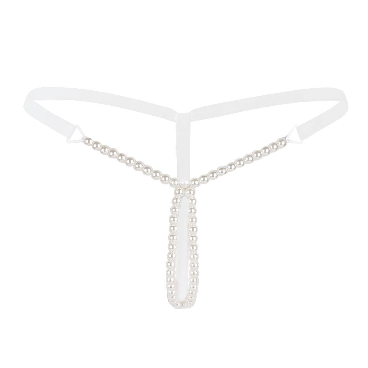 Women's Hot Erotic Lingerie / Mini Bikini with Pearls / Seductive Open Crotch Panties - EVE's SECRETS