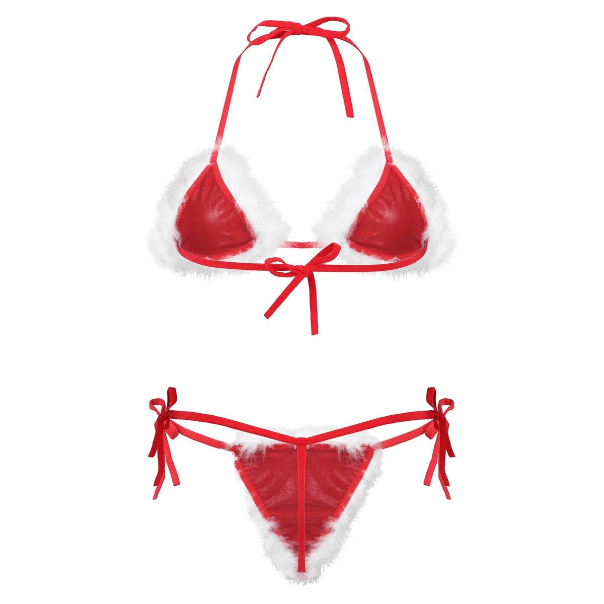 Women's Hot Sexy Christmas Lingerie Costume / G-String Tie-On Erotic Santa Nightwear - EVE's SECRETS