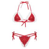 Women's Hot Sexy Christmas Lingerie Costume / G-String Tie-On Erotic Santa Nightwear - EVE's SECRETS
