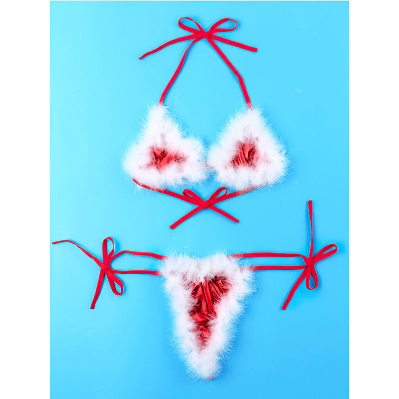 Women's Hot Sexy Christmas Lingerie Costume / G-String Tie-On Erotic Santa Nightwear - EVE's SECRETS