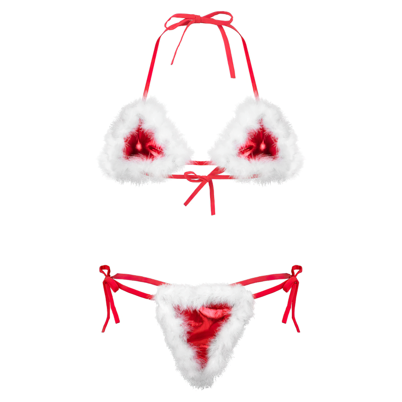 Women's Hot Sexy Christmas Lingerie Costume / G-String Tie-On Erotic Santa Nightwear - EVE's SECRETS