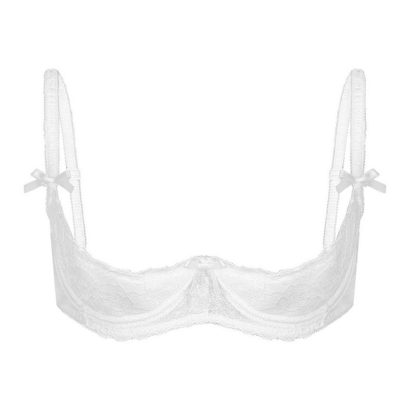 Women's Lace 1/2 Cup Bra / Exotic Push Up Brassiere / Female Adjustable Straps Lingerie - EVE's SECRETS