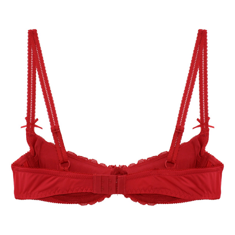 Women's Lace 1/2 Cup Bra / Exotic Push Up Brassiere / Female Adjustable Straps Lingerie - EVE's SECRETS