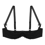 Women's Lace 1/2 Cup Bra / Exotic Push Up Brassiere / Female Adjustable Straps Lingerie - EVE's SECRETS