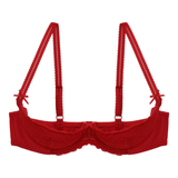 Women's Lace 1/2 Cup Bra / Exotic Push Up Brassiere / Female Adjustable Straps Lingerie - EVE's SECRETS