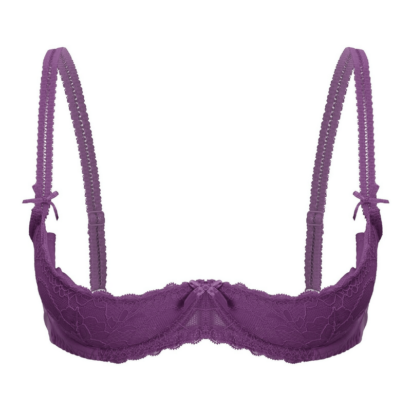 Women's Lace Shelf Bra / Exotic Brassiere / Female Adjustable Straps Lingerie - EVE's SECRETS