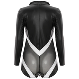 Women's Latex Catsuit See Through Mesh / Wetlook Long Sleeve Costume - EVE's SECRETS