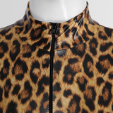 Women's Leopard Print Catsuit / One-Piece Long Sleeve Bodysuit / Sexy Slim-Fit Outfits - EVE's SECRETS