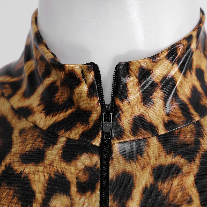 Women's Leopard Print Catsuit / One-Piece Long Sleeve Bodysuit / Sexy Slim-Fit Outfits - EVE's SECRETS