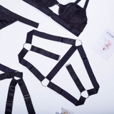Women's Luxury Lingerie 3-Pieces Set / Bra with Panty and Garters / Sexy Ladies Underwear - EVE's SECRETS