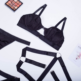 Women's Luxury Lingerie 3-Pieces Set / Bra with Panty and Garters / Sexy Ladies Underwear - EVE's SECRETS